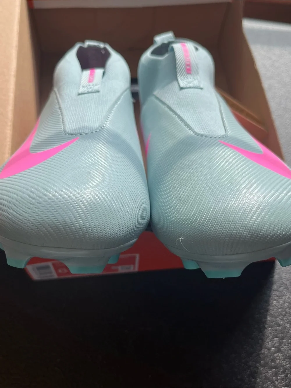 Nike Jr. Zoom Superfly 10 Academy FG/MG Blue Pink Laceless Sz 6Y NIB